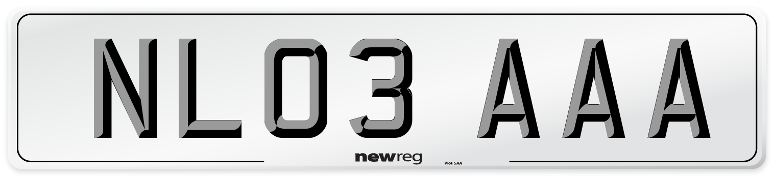 NL03 AAA Number Plate from New Reg